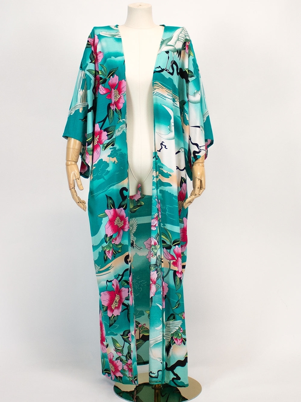 Tropical Floral Kimono Cover Up Beach Resortwear Beachy Summer Pool